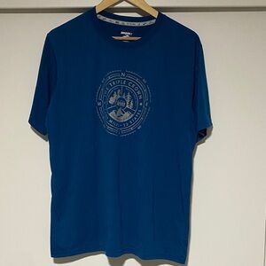 Brooks x REI Men's Teal-Blue Graphic Short Sleeve Performance Tee size L